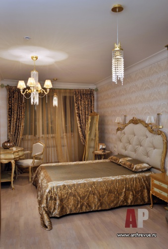 Фото интерьера спальни квартиры в стиле барокко