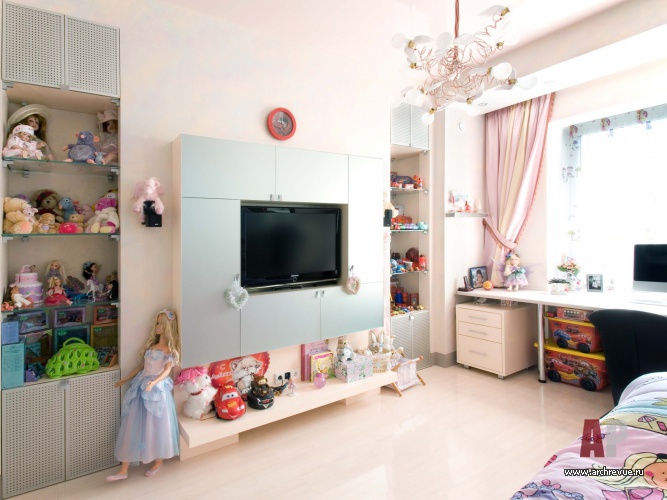 Фото интерьера детской двухэтажной квартиры в современном стиле