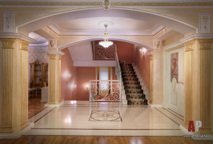 Фото интерьера холла особняка в классическом стиле