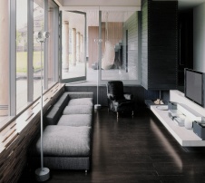 Фото интерьера гостиной дома в стиле минимализм Фото интерьера каминной дома в стиле минимализм