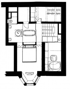 Планировка 2 этажа двухэтажной квартиры в современном стиле.