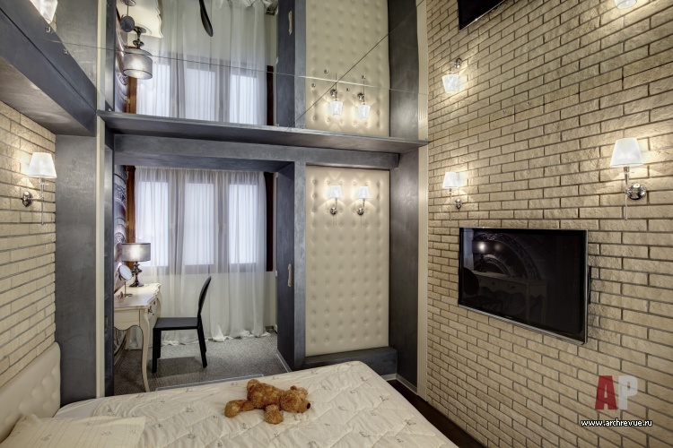 Фото интерьера спальни небольшой квартиры в современном стиле