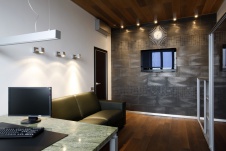 Фото интерьера кабинета четырехкомнатной квартиры в стиле минимализм