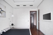 Фото интерьера спальни небольшой квартиры в стиле минимализм