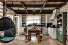 Фото интерьера кухни небольшого дома в эко стиле Фото интерьера столовой небольшого дома в эко стиле
