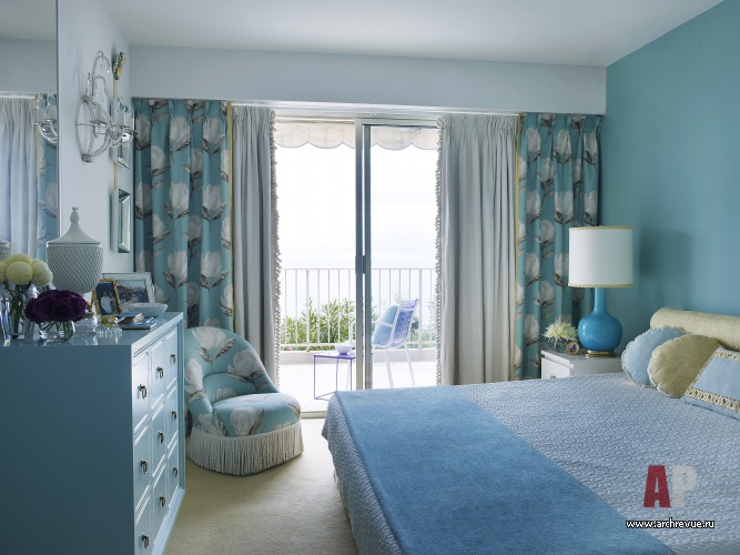 Фото интерьера спальни квартиры в средиземноморском стиле