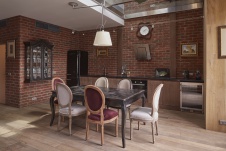 Фото интерьера столовой квартиры в современном стиле Фото интерьера кухни квартиры в современном стиле