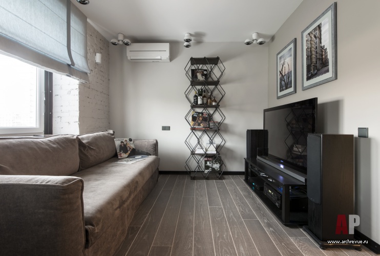 Фото интерьера гостиной небольшой квартиры в стиле лофт