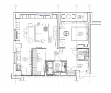 План двухкомнатной мужской квартиры 67,81 кв. м после перепланировки.