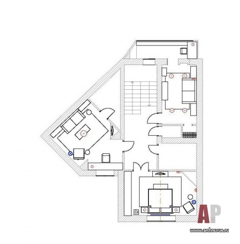 Планировка 2 этажа 2-х этажного таунхауса 220 кв. м.
