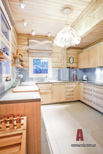 Фото интерьера кухни дома в эко стиле