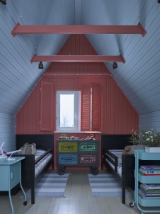 Фото интерьера детской небольшого дома в стиле фьюжн