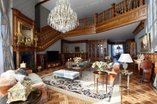 Фото интерьера гостиной дома в английском стиле Фото интерьера лестницы дома в английском стиле