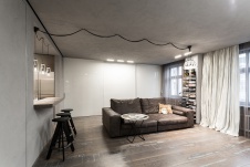 Фото интерьера зоны отдыха небольшой квартиры в стиле минимализм