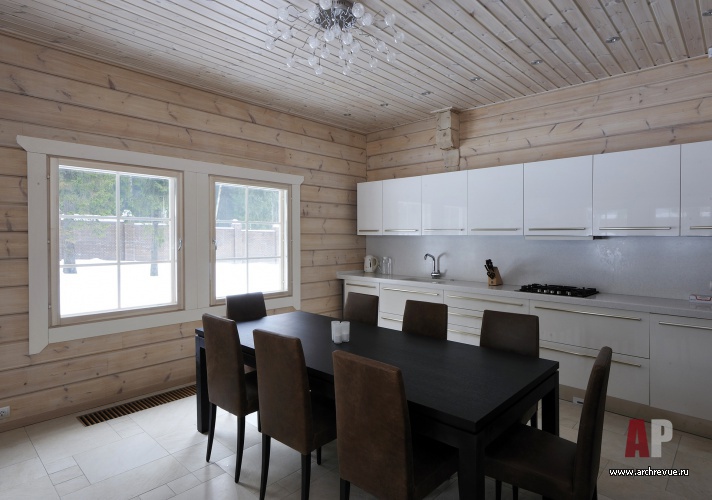 Фото интерьера кухни небольшого дома в скандинавском стиле