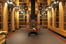Фото интерьера каминной гостевого дома в японском стиле