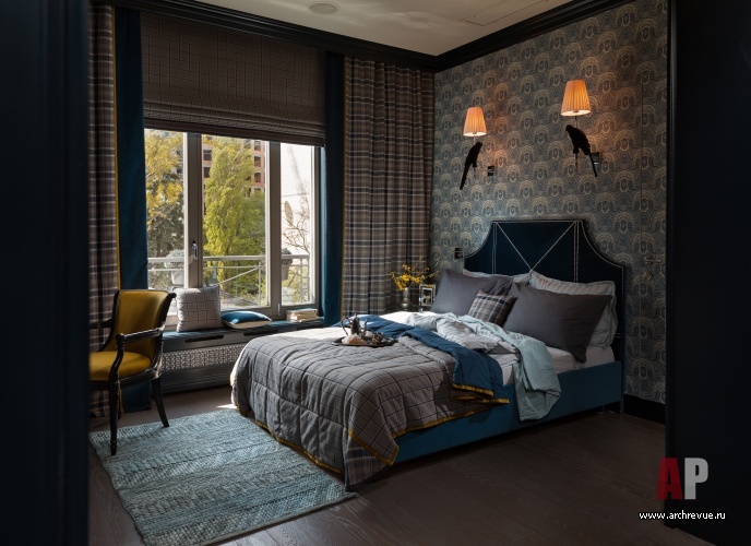 Фото интерьера спальни квартиры в стиле неоклассике