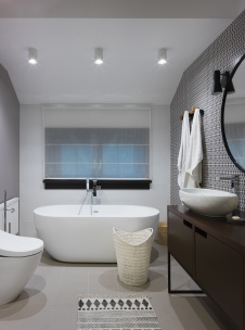Фото интерьера ванной комнаты дома в скандинавском стиле