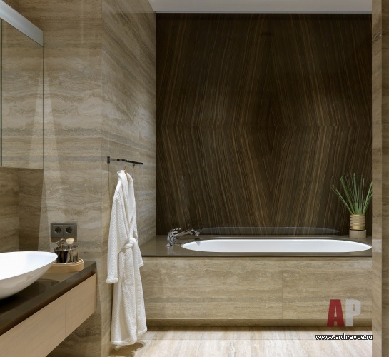 Фото интерьера ванной комнаты пентхауса в стиле минимализм