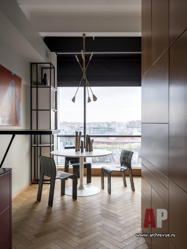 Фото интерьера столовой небольшой квартиры в стили минимализм