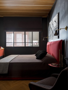 Фото интерьера спальни небольшой квартиры в стили минимализм