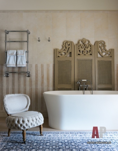 Фото интерьера ванной комнаты дома в американском стиле