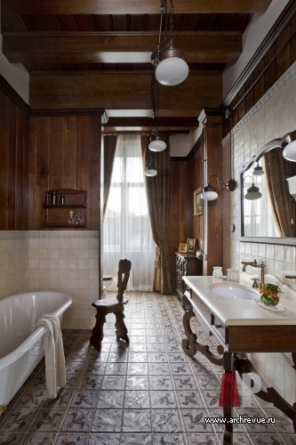 Фото интерьера санузла дома в классическом стиле