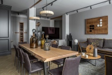 Фото интерьера столовой квартиры в стиле лофт