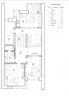 Планировка 2 этажа 3-х этажного танухауса в Барвихе.