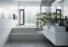 Фото интерьера ванной комнаты дома в стиле минимализм