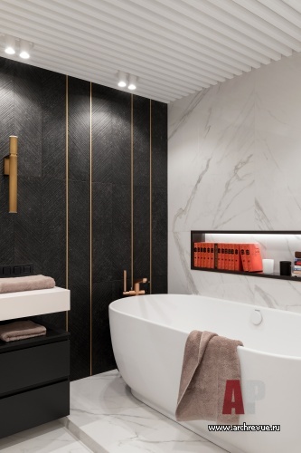 Фото интерьера ванной комнаты квартиры в современном стиле