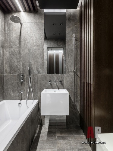Фото интерьера санузла квартиры в стиле минимализм Фото интерьера ванной комнаты квартиры в стиле минимализм