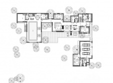 Планировка 1 этажа 2-х этажной современной виллы в Подмосковье.