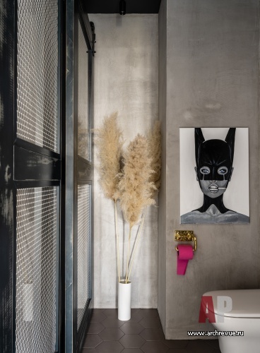 Фото интерьера гостевого санузла квартиры в стиле лофт