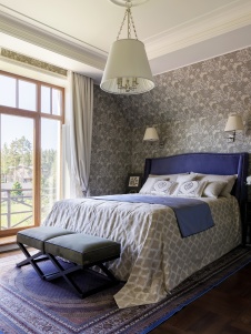 Фото интерьера спальни дома в английском стиле 