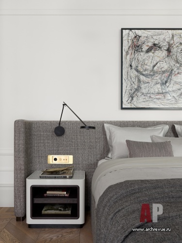 Фото интерьера спальни квартиры в стиле неоклассика 