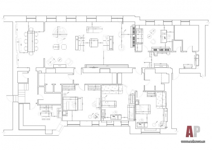 План большой квартиры в «Доме со львом» на Мясницкой. Общая площадь – 350 кв. м.