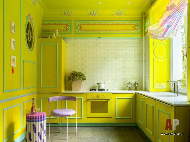 Фото интерьера кухни квартиры в стиле китч
