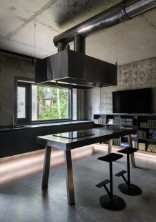 Фото интерьера кухни дома в стиле минимализм 