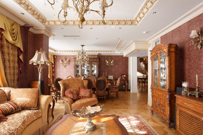 Фото гостиной в классическом стиле. Архитектор Светлана Михайлова