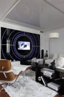 Фото интерьера домашнего кинотеатра квартиры в стиле минимализм