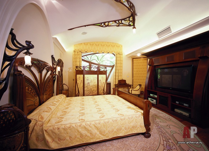 Фото интерьера спальни дома в стиле модерн