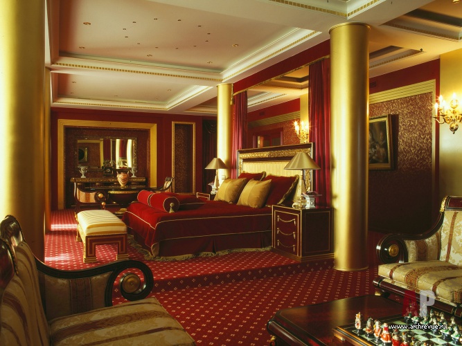 Фото интерьера спальни пентхауса в стиле ар-деко