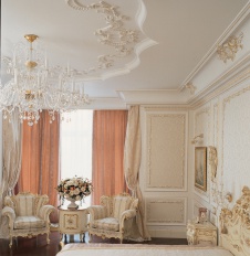 Фото интерьера спальни квартиры в дворцовом стиле