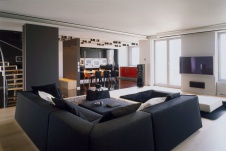 Фото интерьера гостиной пентхауса в минимализме