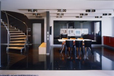 Фото интерьера кухни пентхауса в минимализме