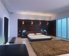 Фото интерьера спальни пентхауса в минимализме