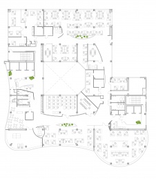 Планировка офиса компании Yandex в Одессе.