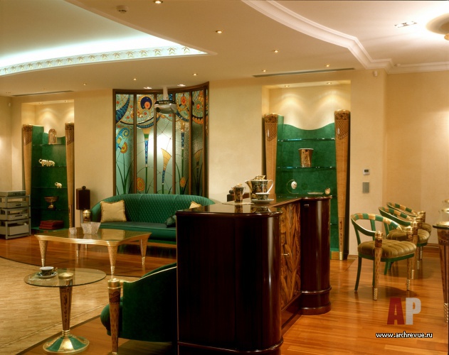 Фото интерьера зоны отдыха квартиры в стиле ар-деко