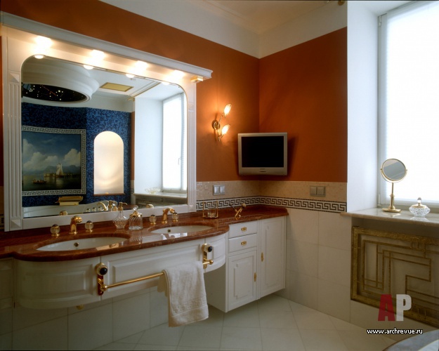 Фото интерьера санузла квартиры в стиле ар-деко